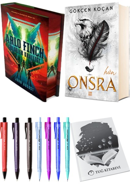 Onsra Hun Ciltli ve Arlo Finch Gölgeler Krallığı Ciltli John August 2'li Set + Hediyeli