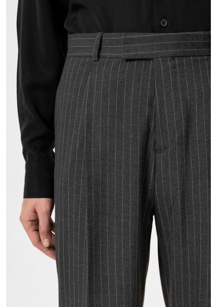 Antrasit Çizgili Relaxed Fit Erkek Pantolon indirimleri