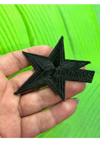Dallas Yazılı Siyah Yıldız Arma Dikiş Aplike 8x7 cm fiyatları