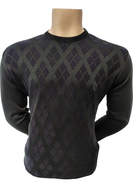 Erkek Kazak O Yaka Baklava Desen