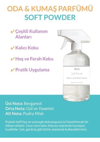 Soft Powder Oda ve Kumaş Parfümü 500 ml modelleri