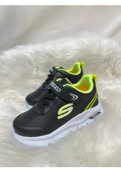 Best Shoes Çocuk Siyah ve Yeşil Spor Ayakkabı