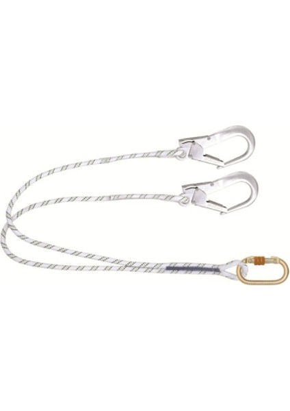 Kİ231 Çift Kollu Statik Halatlı Lanyard - Büyük Kancalı