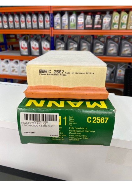 C2567 Hava Filtresi Peugeot / Citroen CITROEN C5 1.6 C5 II 1.6 JUMPY II 1.6 PEUGEOT 407 1.6 HDI EXPERT II 1.4 1444.TK