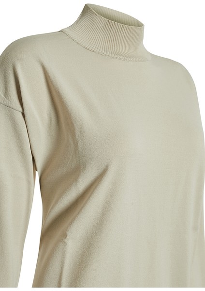 3656111 Ince Ipli Düz Triko Tunik