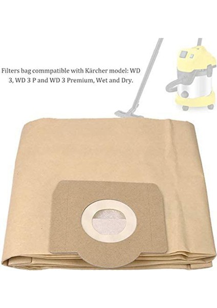 10 Paket 6.959-130.0 Kağıt Filtre Toz Torbası A 2201/2204/2504 Karcher Wd3 WD3P Islak ve Kuru Elektrikli Süpürge Değiştirme (Yurt Dışından)