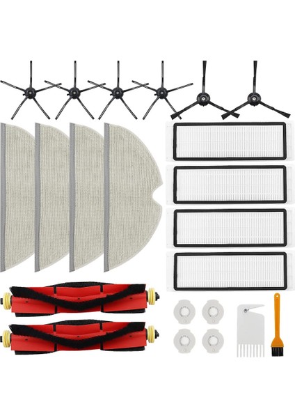 Roborock S6 Saf, S6, E4, S4 Max, S6 Maxv, S5, S5 Max, S4, E20 E25 E35 S50 Xiaomi Mijia Vakum Için 22 Adet Yedek Parçalar (Yurt Dışından)