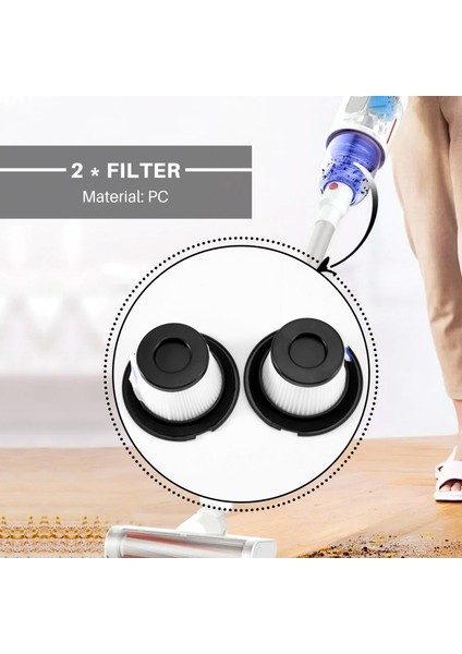 Dibea T6 C17 T1 SC4588 600W 2'si 1 Arada Dik Çubuk ve El Vakumu Için 2pc Filtre (Yurt Dışından)