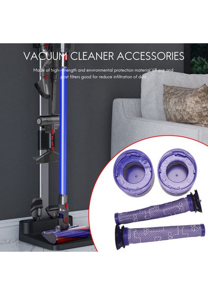 Dyson V8 Ön Filtre + Hepa Sonrası Filtre Için 2 Paket Değiştirme, Ön Filtre Için Uyumlu Dyson V7 V8 Hayvan Mutlak Kablosuz Elektrikli Süpürge # DY-96566101 Son Filtre DY-96747801 (Yurt Dışından)