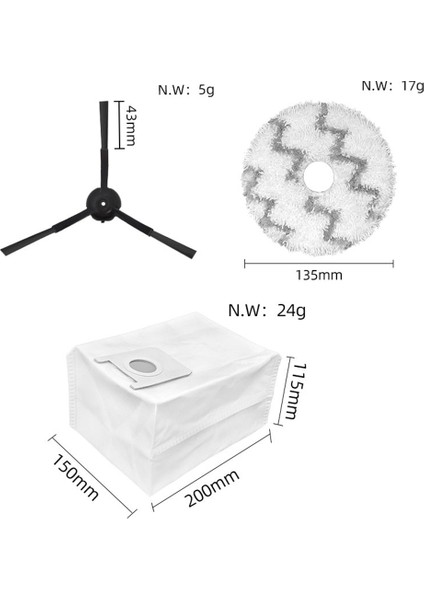 Xiaomi Roidmi Eva Kendi Kendini Temizleyen Boşaltma Robotu Vakum SDJ06RM Yedek Yedek Parça Hepa Filtre Yan Fırça Paspas (Yurt Dışından)