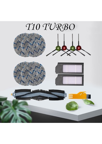 12 Adet Hepa Filtre Paspas Bezi Ana Yan Fırça Ecovacs Deebot T10 Turbo Robotik Elektrikli Süpürge Yedek Parça Kiti (Yurt Dışından)