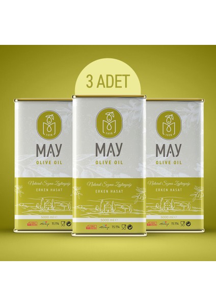 Erken Hasat Doğal Sızma Zeytinyağı 15LT | May Olive Oil