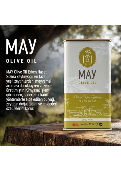 Erken Hasat Doğal Sızma Zeytinyağı 15LT | May Olive Oil