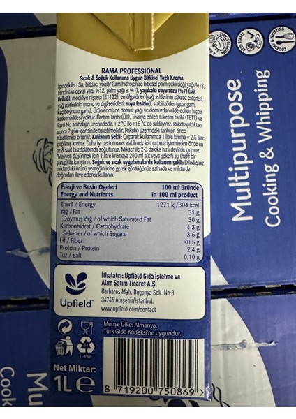 Krema 1 lt %31 Yağlı fiyatları