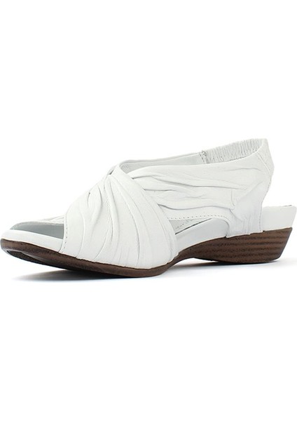 Kadın Beyaz Arkası Lastikli Deri Sandalet fırsatları