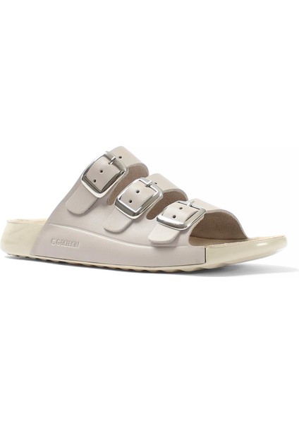 Kadın Bej Üç Tokalı Rahat Deri Terlik modelleri