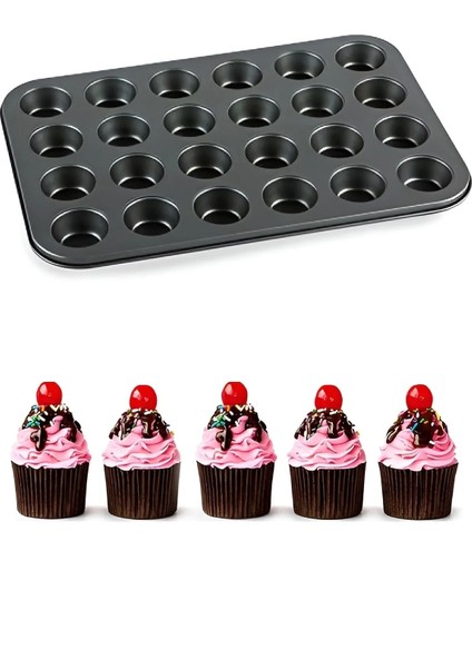 Muffin Kalıbı 24'lü Mini Cupcake Fırın Kapsülü Kek Browni Kekstra Kurabiye Kalıbı Muffin Baking Pan