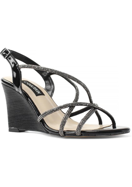 Kadın Siyah Taşlı Dolgu Topuklu Abiye Ayakkabı fiyatları