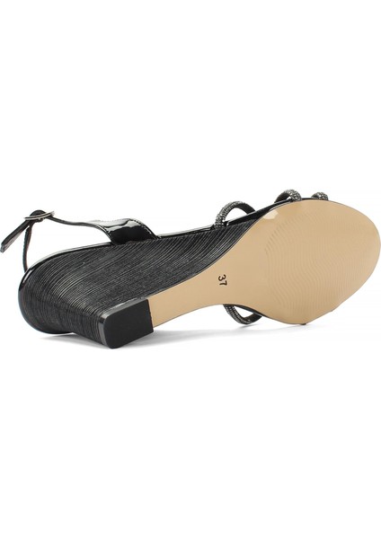 Kadın Siyah Taşlı Dolgu Topuklu Abiye Ayakkabı indirimleri