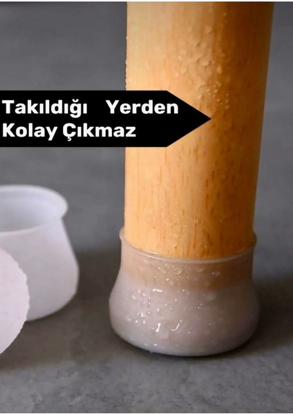 12 Adet Masa ve Sandalye Ayak Koruyucu Çizdirmez Beyaz Kaydırmaz Silikon modelleri