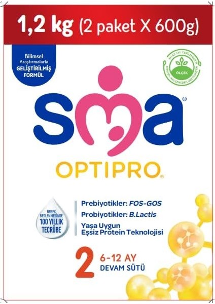 Optipro 1200GR No:2 Devam Sütü (6-12 Ay) Kutu (4 Lü Set)