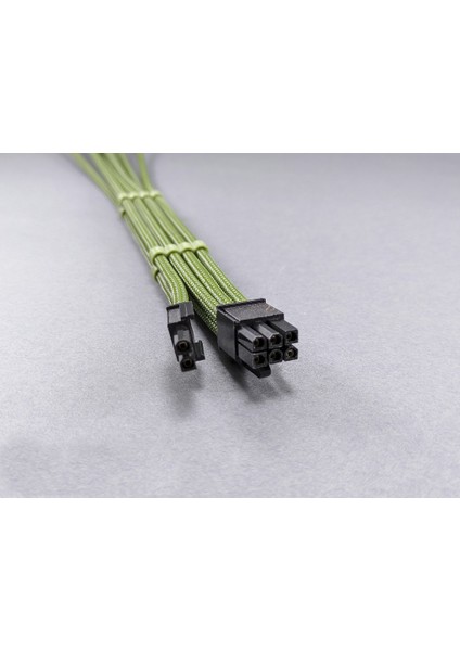 6+2 Pin Ekran Kartı Uzatma Kablosu - Askeri Yeşil Sleeved