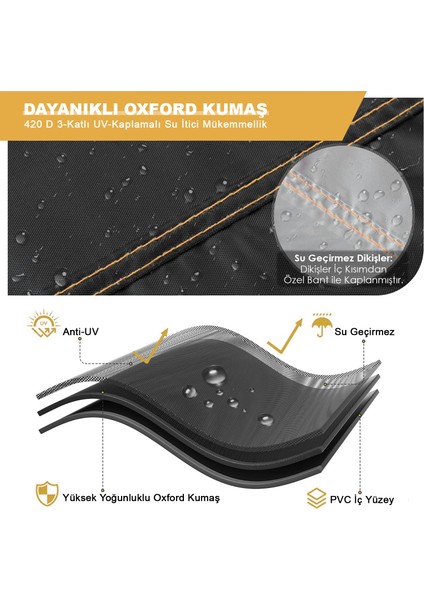 Tek Kişilik Bahçe Koltuk Örtüsü, Su Geçirmez Açık Hava Bahçe Mobilya Kılıfı 80-95-90cm - Siyah indirimleri