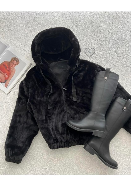 Bridget Kapüşonlu Peluş Mont