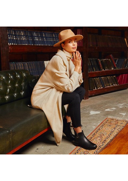 Kadın Siyah Çift Fermuarlı Kalın Topuklu Deri Bot fiyatları