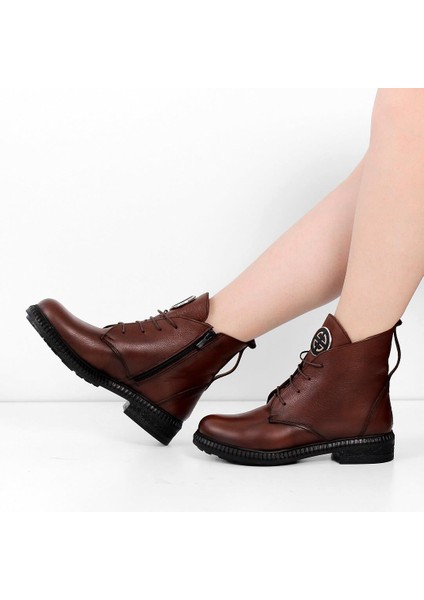 Kadın Taba Fermuarlı Tokalı Deri Bot fiyatları