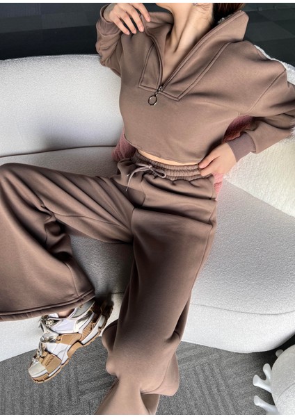 Jurgita Önden Fermurlı Sweatshirt Pantolon Eşofman Takım