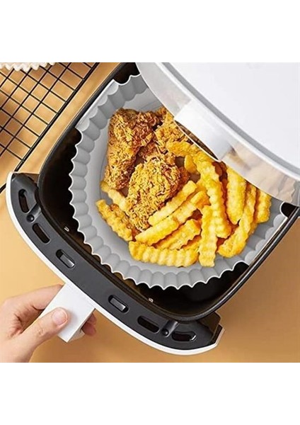 Renkli Isıya Dayanıklı Yıkanılabilir Silikon Fırın Ve Airfryer Yuvarlak Pişirme Matı 20 Cm (3791)