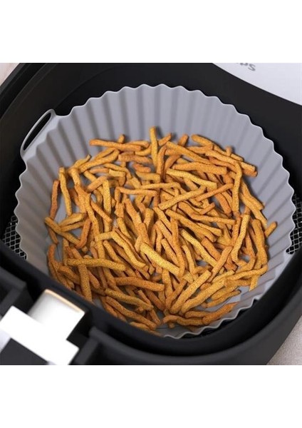 Renkli Isıya Dayanıklı Yıkanılabilir Silikon Fırın Ve Airfryer Yuvarlak Pişirme Matı 20 Cm (3791)