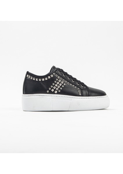 Shoes Kadın Siyah Deri Sneaker modelleri