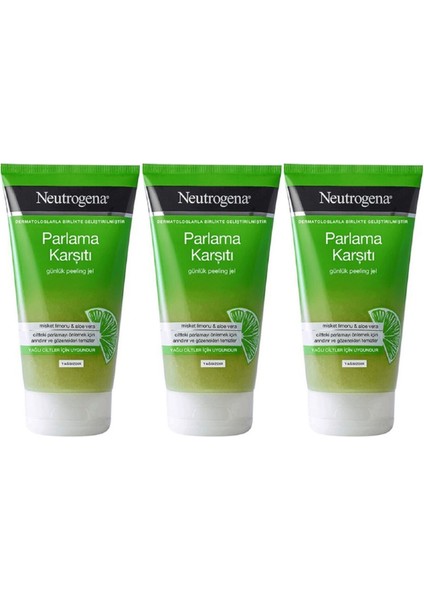 Parlama Karşıtı Yağsız Peeling Jel 150 ml x 3 adet