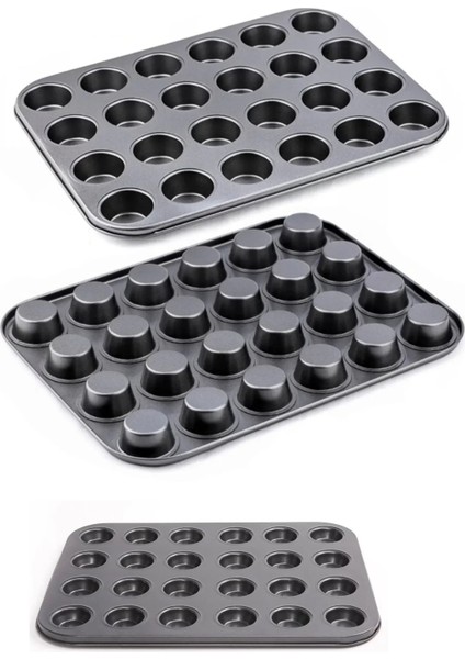 Muffin Kalıbı 24'lü Mini Cupcake Fırın Kapsülü Kek Browni Kekstra Kurabiye Kalıbı Muffin Baking Pan