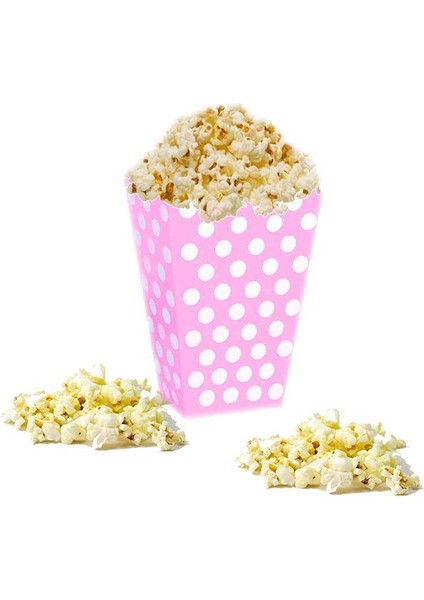 Beyaz Puantiyeli Pembe Mısır Kutusu 8'li