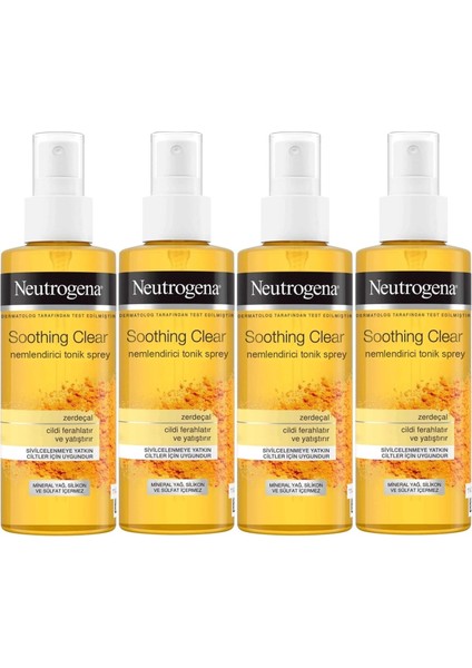 Soothing Clear Yüz Bakım Nemlendirici Tonik Spreyi 125 ml x 4 adet