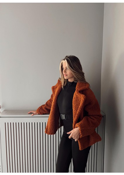 Gabrielė Teddy Önden Düğmeli Mont