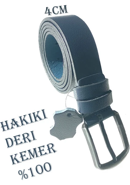 Lacivert Erkek %100 Hakiki Deri Kemer 4Cm