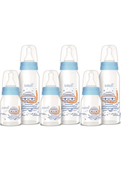 Cam Biberon Seti Mavi (250ML+125ML) (3 Lü Set)