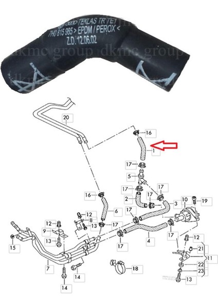 7H0815985 VW TRANSPORTER SOGUTMA BORU HORTUMU AUDI-SKODA-SEAT