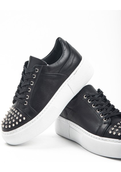 Shoes Siyah Deri Bayan Sneaker