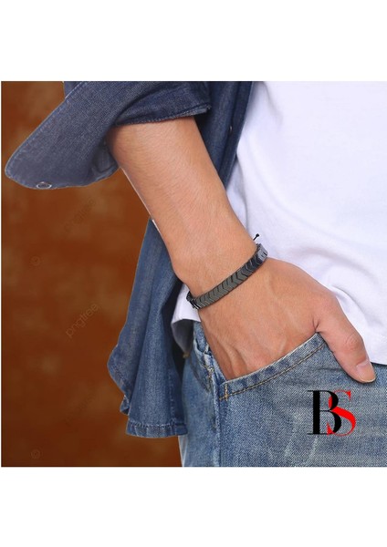 Hematit Doğal Taş Asansör Kilit Erkek Bileklik fiyatları