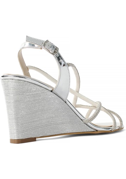 Kadın Lame Taşlı Dolgu Topuklu Abiye Ayakkabı indirimleri