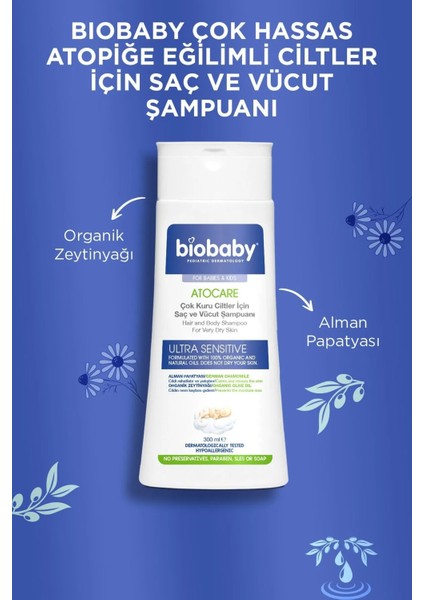 Biobaby Kuru ve Atopik Ciltler Için Şampuan 300 ml + Krem 100 ml Çok Kuru Ciltler Avantajlı Paket