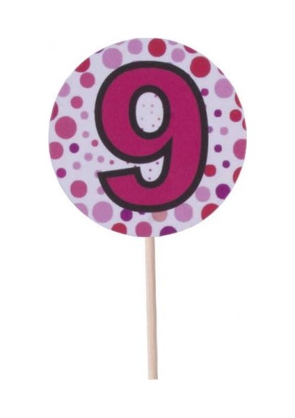 9 Yaş Pembe Puantiyeli Kürdan 20'li