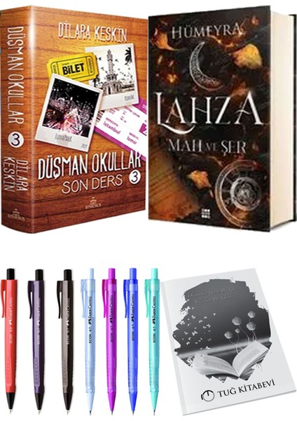 Lahza 1 Mah ve Şer Ciltli ve Ephesus Düşman Okullar 3 Ciltli Dilara Keskin 2'li Set + Hediyeli