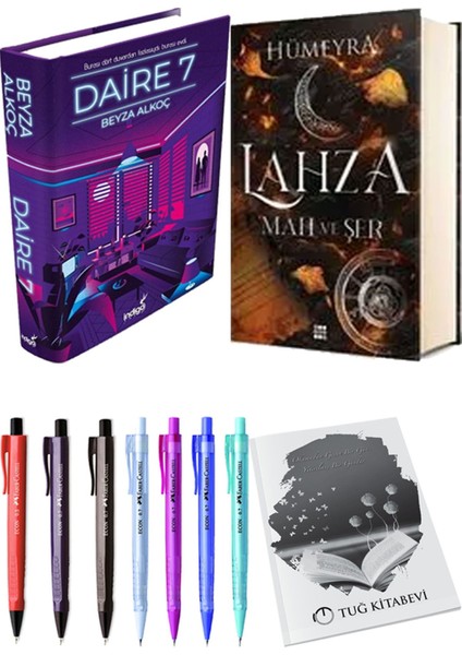 Lahza 1 Mah ve Şer Ciltli ve Daire 7 Ciltli Beyza Alkoç 2'li Set + Hediyeli