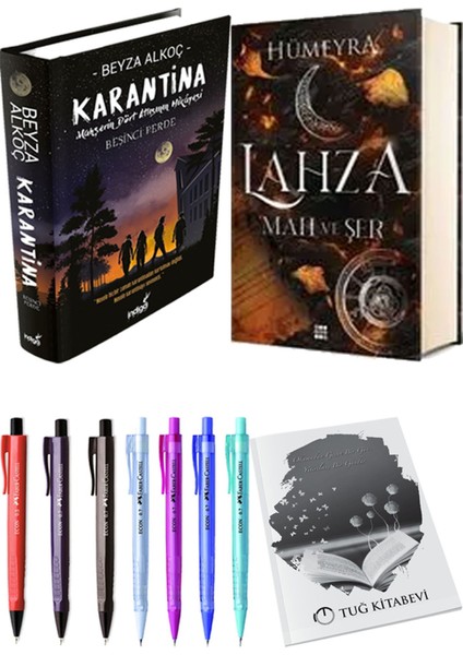 Lahza 1 Mah ve Şer Ciltli ve Karantina 5 Ciltli Beyza Alkoç 2'li Set + Hediyeli